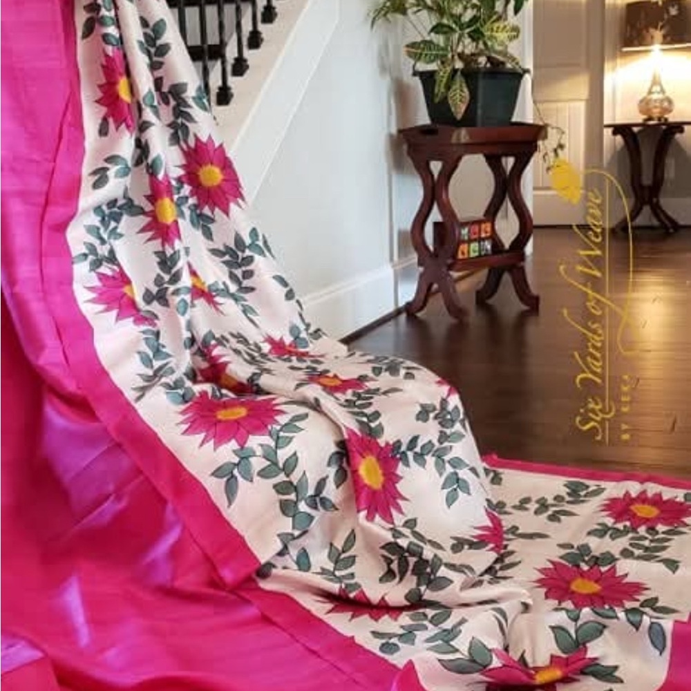 Hand painted pure bishnupuri silk saree